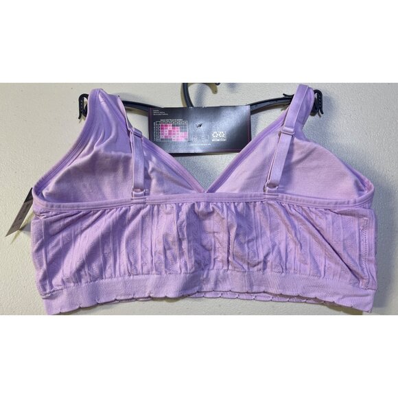 No Boundaries XXXL Seamless Plunge Bralette Lavender Touch Removable Padding - Picture 2 of 9